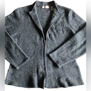 VINTAGE i.e. 100% WOOL ZIP UP CARDIGAN